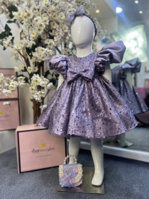 Sparkle Lavender Designer Baby Dress