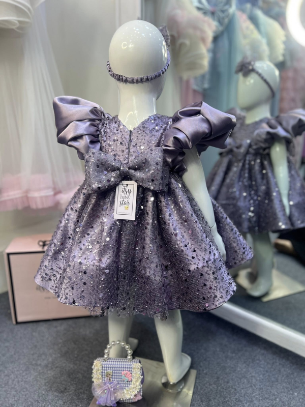 Sparkle Lavender Designer Baby Dress